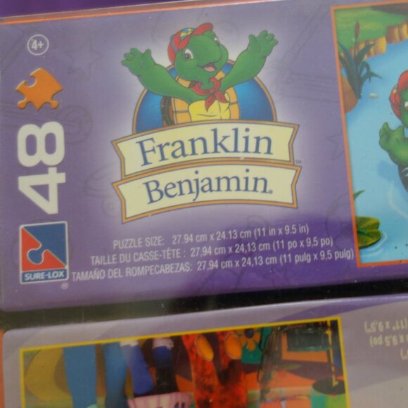 Vintage Sure-Lox Barney Doodlebops & Franklin Benjamin Puzzles New Never Used - Picture 7 of 16